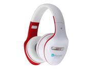 AT BT808 Foldable Wireless Bluetooth Stereo Headsets with Noise Canceling FM TF Card and Mic White