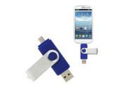 16GB Rotatable Clip OTG USB Flash Drive for Smart Phones Tablet PCs Blue