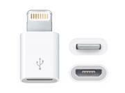 8 Pin Lightning to Micro USB Charger Adapter for iPhone 6 6Plus 5 5S 5C iPad Air Mini iPod White