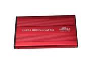 2.5 USB 2.0 IDE HDD HD Hard Drive Enclosure Case Red