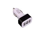 E0147 5.1A 3 USB Ports Universal Quick Charging Car Power Adapter 12 24V White Black