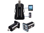 3.1A Universal Mini Dual USB Port Car Charger Adapter for iPhone iPad iPod Cellphone Black