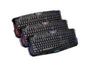 3 Colors Illuminated LED Backlight USB Wired Gaming Crack Keyboard for PC Black