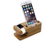 Bamboo Hollow Design Desktop Stand Holder Charger Dock for Apple Watch iPhone Samsung other Smartphone