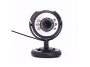 6 LED 1200 Pixel Webcam with Microphone for PC and Laptop