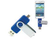 32GB Rotatable Clip OTG USB Flash Drive for Smart Phones Tablet PCs Blue