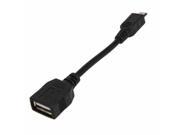 10cm USB Female to Micro USB Male Connector Cable Black