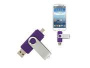 16GB Rotatable Clip OTG USB 2.0 Flash Drive for Mobile Phone Purple