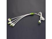 Thickened 1 to 4 USB 2.0 TPE Data Charging Cable for Mobile Phone and Tablet with Apple or Android Models Green