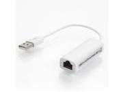 USB 2.0 Ethernet Adapter with Cable for PC Notebooks White