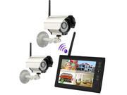 SY602D12 7 TFT LCD 2.4GHz 4CH Wireless DVR Security System with 1 Monitor 2 Cameras