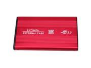 2.5 USB 2.0 SATA HDD Hard Drive Enclosure External Case Red
