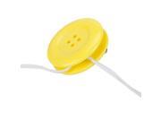 Button Shape Bobbin Winder for Headphone Cable Yellow
