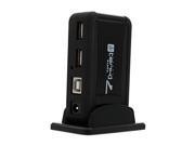 7 Port USB 2.0 Hub Powered High Speed Free AC Adapter Black