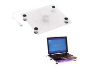 USB LED Cooling Pad Cooler Powerful One Big Fan Quiet for 14.1 15.4 Laptop PC