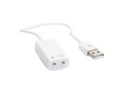 7.1 Channel USB 2.0 Bus powered Sound Card Audio Adapter White