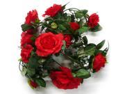 Red Garlands Silk Wedding Roses Flowers Decors