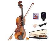3 4 Natural Acoustic Student Violin Outfit with Shoulder Rest Extra Strings Bridge Tuner Free