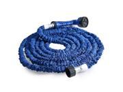 50FT 15M 7 Mode Expandable Garden Water Hose Pipe with Spray Nozzle Blue