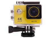 H9 2.0 LCD 4K Wi Fi Waterproof Wearable Digital Sports Video Camcorder EU Standard Plug Yellow