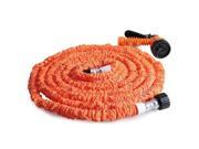 50FT 15M 7 Mode Expandable Garden Water Hose Pipe with Spray Nozzle Orange