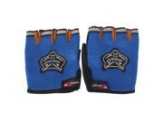 Motorcycle Mesh Fingerless Protective Gloves Blue