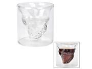 75mL Skull Design Dual Layer High Borosilicate Glass Cup Transparent