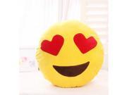 Soft Emoji Smiley Love Emoticon Round Cushion Pillow Stuffed Plush Toy Doll Yellow