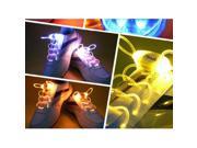 1 Pair LED Flashing Luminous Round Shoelaces Yellow
