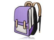 Creative 3D Stereoscopic Cartoon Nylon Backpack Schoolbag Purple