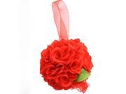 New 4.72 inch Wedding Decor Romantic Rose Flower Kissing Ball Red