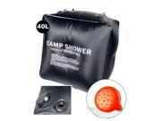 New 40L Camping Hiking Portable Solar Heated Outdoor Shower Pipe Water Bag Black