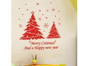 Small Christmas Tree Window New Year Decoration Wall Stickers Red