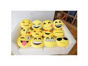 Soft Emoji Smiley Kiss Emoticon Round Cushion Pillow Stuffed Plush Toy Doll Yellow