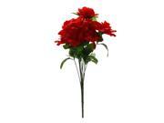 M Size Artificial 1 Bouquet 12 Heads Silk Rose Flower Leaf Wedding Party Bridal Decor Red