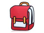 Creative 3D Stereoscopic Cartoon Nylon Backpack Schoolbag Red