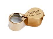 10x 18mm Golden Mini Jewelry Loupe Magnifier Magnifying Glass