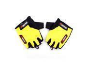 2pcs QEPAE F035 Outdoor Sports Cycling Non slip Half finger Gloves Yellow Black L