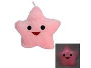 Coloful LED Light Pentagram Plush Star Throw Pillow Pink