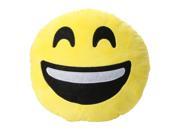 Soft Emoji Smiley Laughing Emoticon Round Cushion Pillow Stuffed Plush Toy Doll Yellow