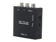 HDMI Female to AV RCA Female HD Video Converter Black