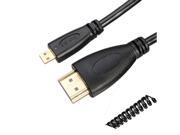 2.5m Stretch Spring HDMI Male to Micro HDMI Male Cable Support 1080P