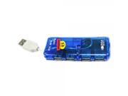 4 Port High Speed 480 Mbps Mini USB Hub for PC Blue