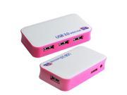 4 Ports USB 3.0 HUB SuperSpeed 5Gbps Plug and Play Pink