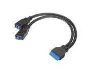 2 Port USB 3.0 A Female To 20 Pin Header Motherboard Cable