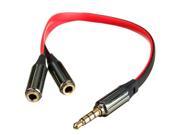 3.5mm Male to 2 Dual Female Jack Splitter Headphone Y Audio Cable