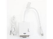 High Quality S2 Micro USB 5 Pin to VGA Audio Adapter with MHL Function White