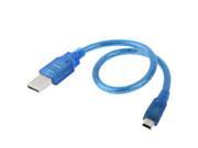 USB 2.0 AM to Mini USB Male Adapter Cable Length 30cm Blue
