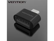 Vention VAS A07 B000 Micro USB To USB OTG Adapter 2.0 Converter Black White