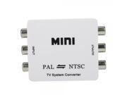 Mini TV Format PAL to NTSC NTSC to PAL System Converter White